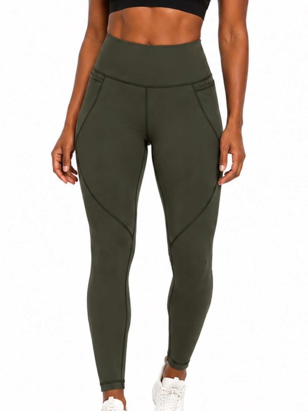Sweaty Betty The Power 7/8 Workout Leggings Women's Small Olive Green